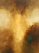 Kleurvelden schilderij, veeg in amberglans