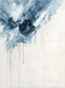 Kwastslag schilderij, veeg in de hoek in Arctisch Mono
