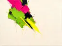 Kwastslag schilderij, veeg in de hoek in Neon Nachtclub