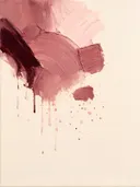 Kwastslag schilderij, veeg in de hoek in Stoffig Roze