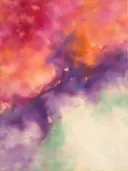 Veeg in diep fel magenta, kleurvelden schilderij, veeg