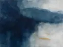 Veeg in inkt en steen, kleurvelden schilderij, veeg