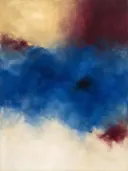 Kleurvelden schilderij, veeg in royal blauw