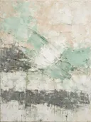 Kleurvelden schilderij, veeg in zeegroen