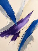 Kwastslag schilderij, veeg in Kobalt en Violet