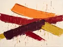 Kwastslag schilderij, veeg in Oogst Fruit