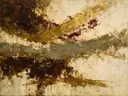 Meswerk schilderij, veeg in Kastanje en Goud