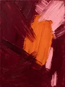 Paletmes abstract schilderij, veeg in blush en bourgondie