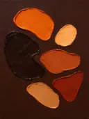 Paletmes abstract schilderij, veeg in terracotta