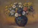 Veldbloemen in een vaas van Odilon Redon: stilleven met bloemen