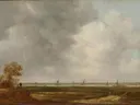 Landschapsschilderij 'Vergezicht Over de Uiterwaarden van een Rivier' naar Jan van Goyen