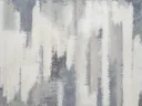 Abstract schilderij met verticale banen in crème en grijs