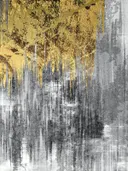 Abstract futuristisch schilderij met diagonale gouden glitchtextuur