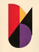 Abstract schilderij met verticale kleurbanden en wit kruis