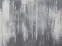 Minimalistisch abstract schilderij met verticale strepen in grijs en wit