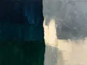 Kwastslag schilderij, verticale twee vlakken in Nacht