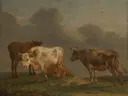 Dierschilderij 'Vier Jonge Stieren in de Weide' naar Paulus Potter
