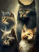 Collage van vier katten