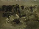 Dierschilderij 'Vier Koeien' naar George Hendrik Breitner