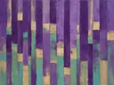 Abstract schilderij met het paletmes in violet en jade