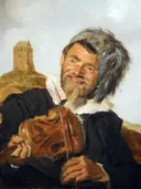 Vioolspelende vischer van Frans Hals: portret met linkshandig, violist en mannen