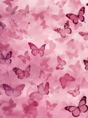 Patroon van roze vlinders op wolkenachtergrond