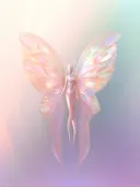 Surrealistische vlinderfee met iriserende vleugels