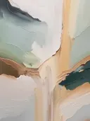 Abstract marmerschilderij in groen en perzik