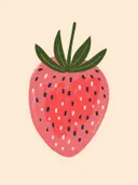 Schilderij van een vrolijke aardbei voor de kinderkamer