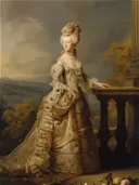 Klassiek schilderij 'Vrouw bij de Balustrade'