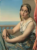 Vrouw in oosterse kleding van Henri Lehmann: portret