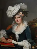 Klassiek schilderij 'Vrouw met Witte Tulband'