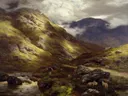 Wandering Shadows van Peter Graham (1836 - 1921) (Scottish) Details on Google Art: landschap