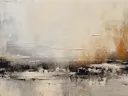 Minimalistisch abstract schilderij in beige en goud