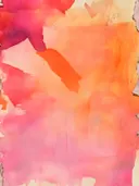 Abstract waterverfschilderij in warme rode en oranje tinten
