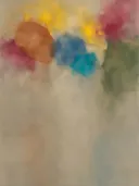Abstract schilderij, wassing hoog in beeld in alle kleuren