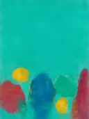 Abstract schilderij, wassing laag in beeld in alle kleuren