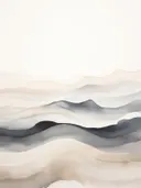 Abstract berglandschap met transparante richels in zand- en grijstinten.