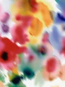 Wazige abstracte compositie van bloemen in felle kleuren