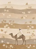 Kameel in camel en ivoor, schilderij