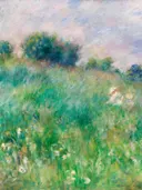 Impressionistisch landschapsschilderij van wilde bloemenweide