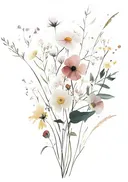 Aquarel schilderij van wilde veldbloemen
