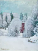 Winter motif van Pekka Halonen: landschap met sneeuw