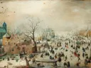 Landschapsschilderij 'Winterlandschap met IJsvermaak' naar Hendrick Avercamp