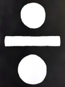 Wit deelteken-symbool op zwarte achtergrond