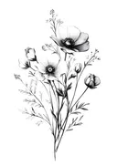 Potloodschets van witte anemonen