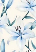 Schilderij met een patroon van witte lelies