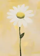 Schilderij van een witte madeliefje bloem