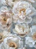 Witte pioenrozen met gouden accenten