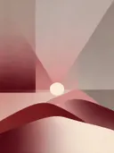 Woestijnlandschap in de stijl Textured Minimalism, in diep bordeaux, ossenbloed en verstoft roze, met warm beenderwit
